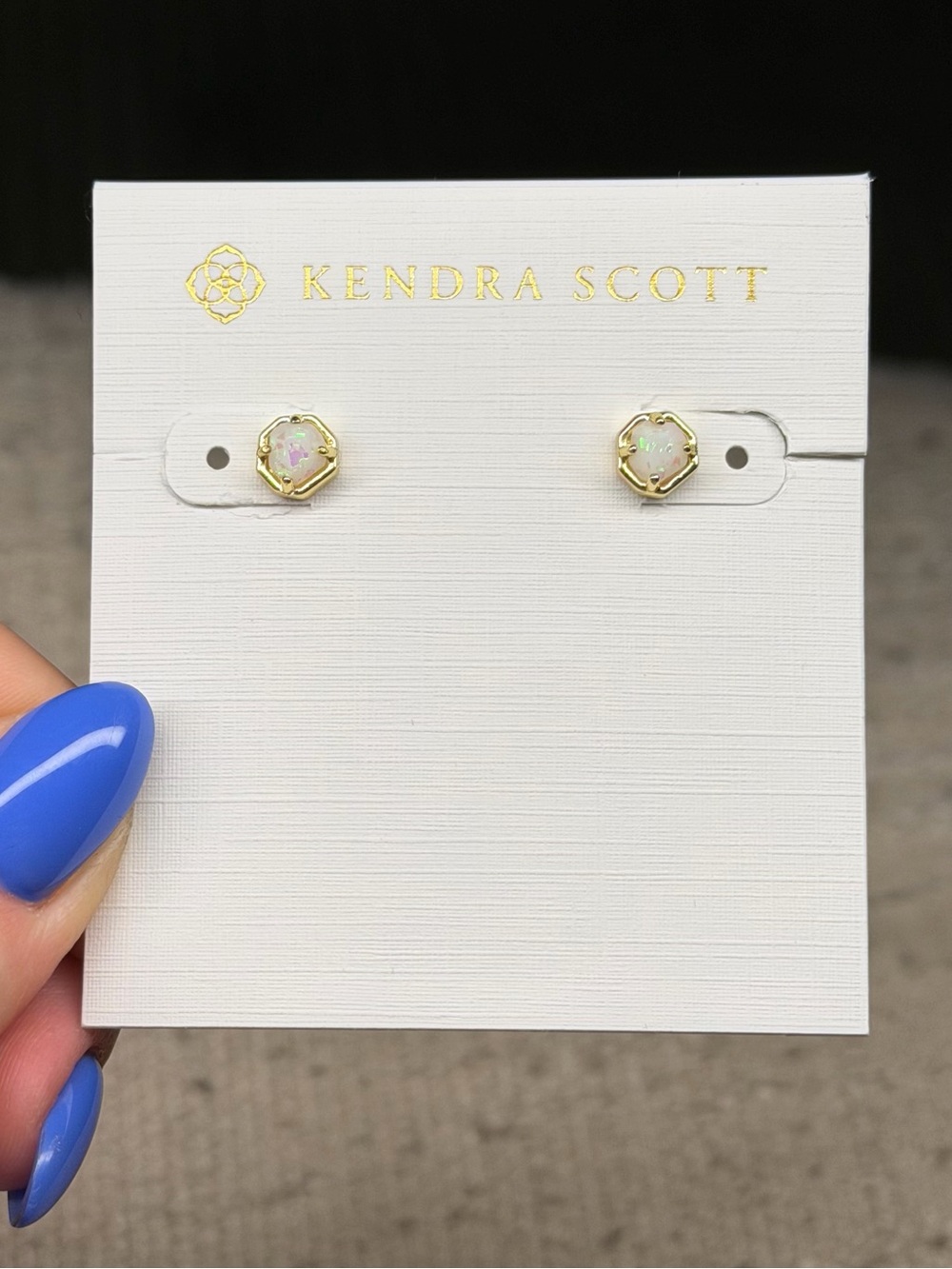 Kendra Scott Gold Iridescent Opal Stud Earrings